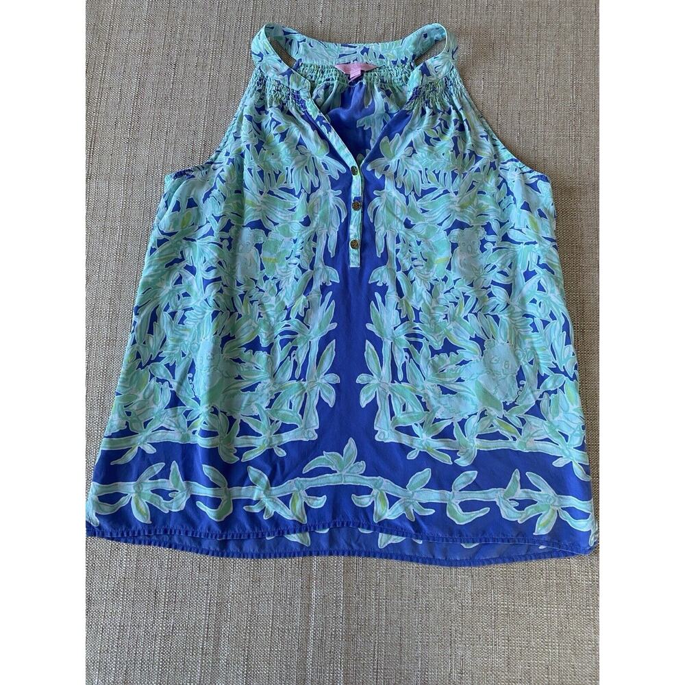 LILLY PULITZER Ladies Baily Koala of the Wild 100% Silk Tank Top L